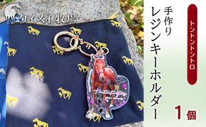 馬 たてがみ 尻尾 手作り レジン キーホルダー １個(トントントントロ) オリジナル 