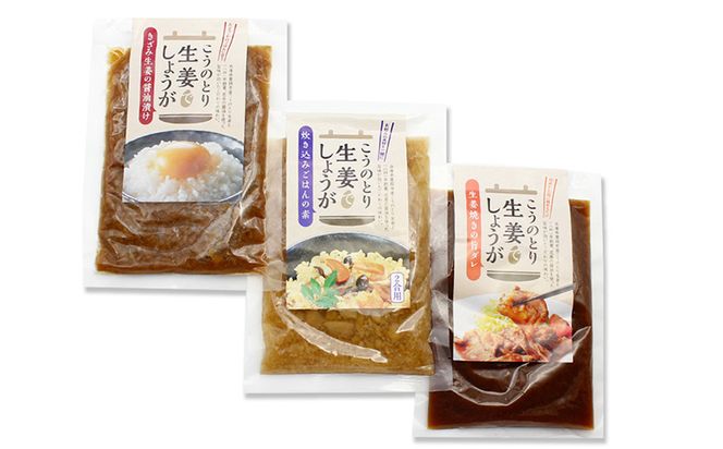 こうのとり生姜セット 9種入り / 刻み生姜の醤油漬け・炊き込みご飯の素・生姜焼きのタレ・生姜シロップ・生姜絞り汁・はちみつおろし生姜・はちみつおろし生姜レモン・蒸し生姜の粉・おろし生姜 / 国産 兵庫県産 こうのとり生姜  ショウガオール しょうが