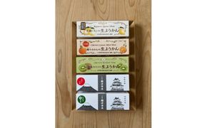 小田原老舗和菓子店の手づくりようかん5本セット【和菓子店　手づくりようかん5本セット レモンようかん　フルーツようかん 足柄茶ようかん 本練ようかん キウイようかん みかんようかん 神奈川県指定銘菓 神奈川県 小田原市 】 142069_FB007