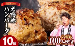 G5634 犬鳴豚の手作りプレミアムハンバーグ（10個入り）【国産 豚肉 泉佐野ブランド豚 犬鳴ポーク 普段使い】