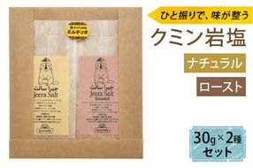 ジーラソルト クミン岩塩 (ナチュラル／ロースト) 30g 2種セット｜スパイス 調味料 ロースト クミン 塩 岩塩 香辛料 ミックススパイス エスニック 料理用 下味 味付け BBQ アウトドア 肉料理 野菜料理 [2714]