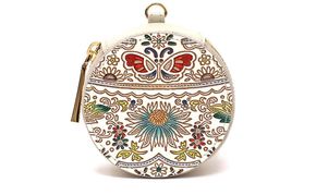 【文庫屋大関】マカロンポーチ 茉莉花＜翡翠＞【皮革工芸品】 ポーチ ミニポーチ 小物入れ アクセサリー入れ イヤホン入れ 収納 保管ケース 手のひらサイズ  本革 革 皮革 工芸品 工芸 雑貨 ギフト プレゼント 日本製 東京