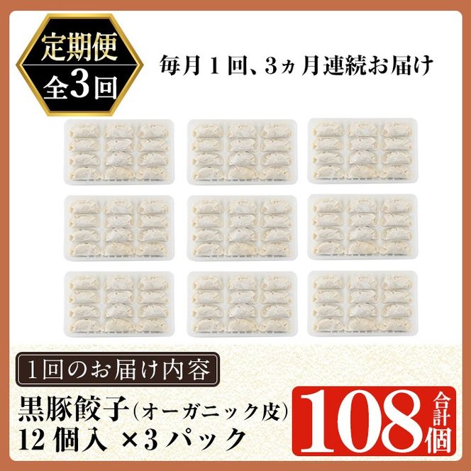 【12月9日受付終了】＜容量・定期便が選べる＞鹿児島黒豚「短鼻豚」餃子セット(オーガニック皮使用)(36個・84個・3回定期便)【鹿児島ますや】姶良市 ギョーザ 餃子 無添加 惣菜 おかず おつまみ 冷凍 黒豚 国産野菜 ぎょうざ a006 a308 a879
