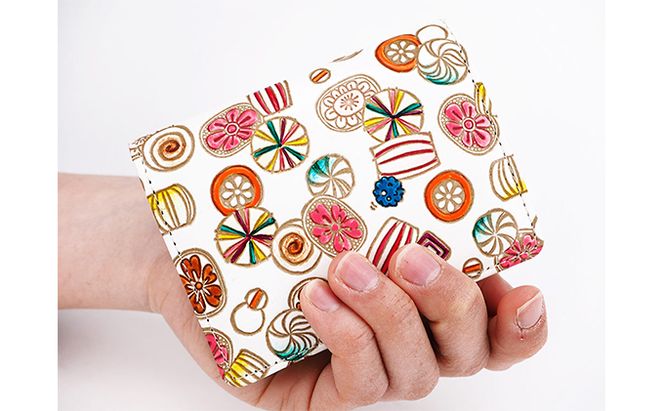 【文庫屋大関】箱まち小銭入れ　飴【皮革工芸品】 ファッション小物 財布 民芸品 