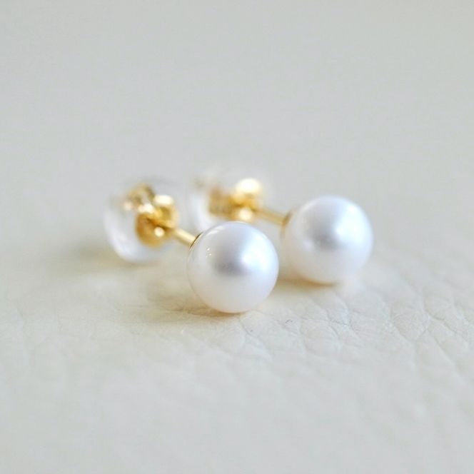 K18(18金) イエローゴールド パール 5.0mm ピアス 真珠 保証書付 SMK-TP5.0 SWAD100-tp5