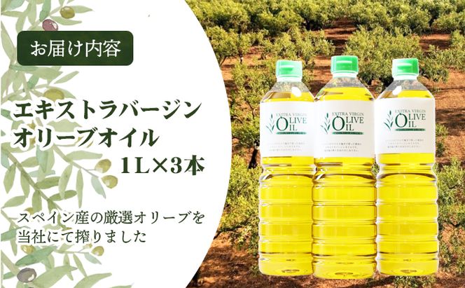 【 小豆島 】 エキストラバージン オリーブオイル 1000ml 3本 セット 1L 詰め合わせ 食用油 パスタ サラダ ドレッシング 揚げ物 調味料 スペイン 土庄町※お申込・生産状況によってはお時間いただく場合がございますので、予めご了承ください。
