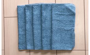 005A095 抗ウイルスミニハンカチ袋入 青グレー【泉州タオル 国産 普段使い シンプル 日用品】