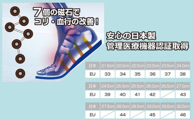 030D244 【スピード発送】TOMA磁気インソールS～Msize（21.5cm～25cm）