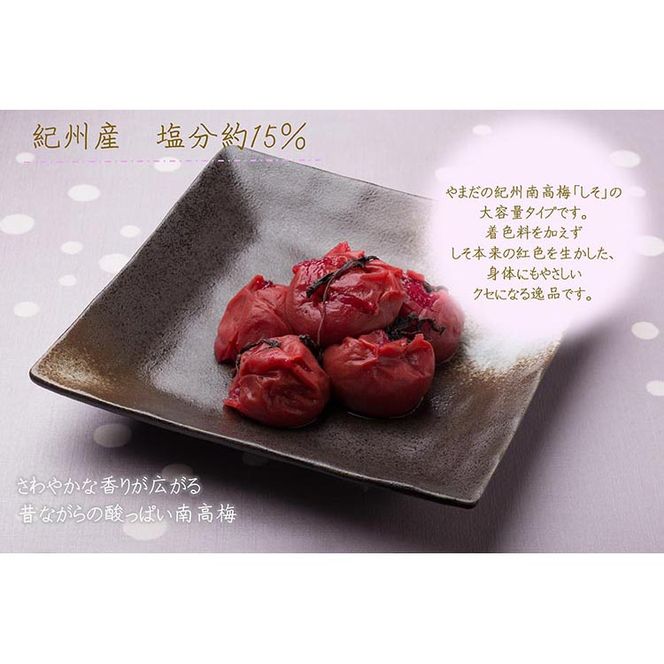 【定期便/3か月ごと/全3回】紀州南高梅しそ漬つぶれ（塩分約15％）700g×2