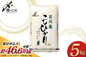 米 令和7年 石川米 こしひかり 精米 5kg [中橋商事 石川県 宝達志水町 38601197] お米 こめ コメ 令和7年産 コシヒカリ 白米 ごはん ご飯 5キロ 能登 石川