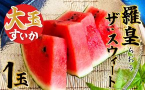 〈予約受付〉【2027年発送】深く甘いコク感と強いシャリ感「羅皇ザスウィート」1玉 すいか 甘い 糖度 果物 フルーツ 数量限定 碧南市 鈴良農園 H141-020