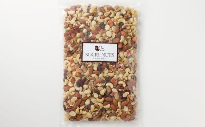 【ドライフルーツ入り】無塩のミックスナッツ4種 1kg アーモンド カシューナッツ くるみ マカダミア 直火焙煎 おつまみ おやつ 大満足 チャック付き 美容 健康 栄養豊富 人気 高リピート　H059-193