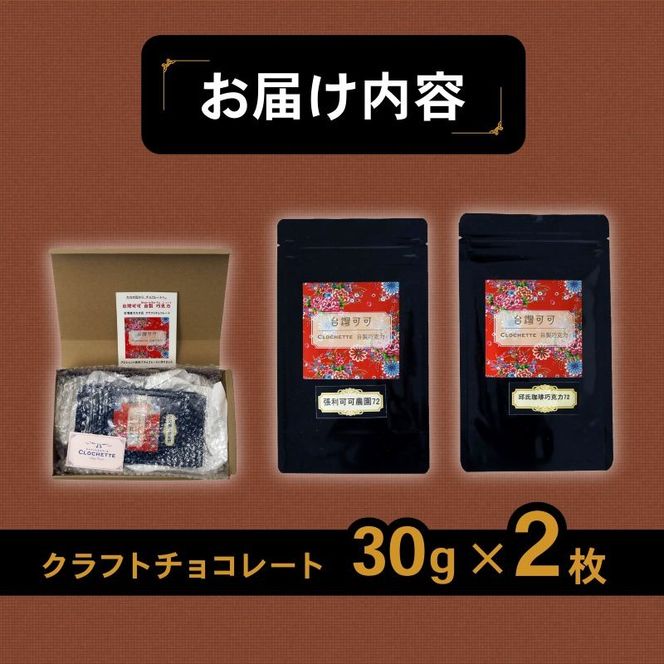 クラフトチョコレート 台湾産カカオ豆 使用 2枚セット チョコレート 食べ比べ ギフト スイーツ 大人 デザート チャック付き 美味しい 板チョコ 洋菓子 チョコ カカオ お菓子 高級 ギフト おすすめ プレゼント 贈り物 静岡県 藤枝市 ふるさと人気