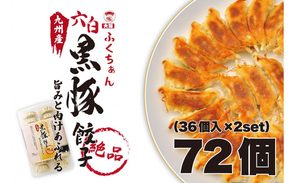 [大阪名物]大阪ふくちぁん黒豚餃子 冷凍生餃子 72個 [36個入×2セット] 272183_AY21