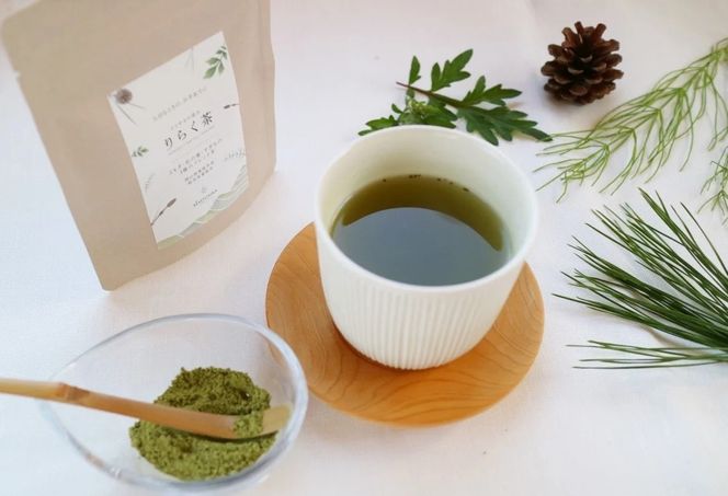 【 マツリカサボン 】 りらく茶 （よもぎ・松の葉・すぎなの3種の粉末ブレンド茶） ３袋セット / 数量限定 国産 岡山 真庭 農薬不使用 粉末 ブレンド茶 ノンカフェイン デカフェ ヨモギ 松の葉 スギナ MATSURIKA SAVON 【savon007-01】