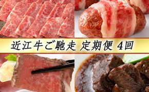 【定期便4回】【カネ吉山本】近江牛ご馳走定期便-志-【Y126W】（国産牛　和牛　ブランド牛　ブランド和牛　黒毛和牛　牛肉　肉　高級　人気　おすすめ　神戸牛　松阪牛 に並ぶ 日本三大和牛 近江牛）
