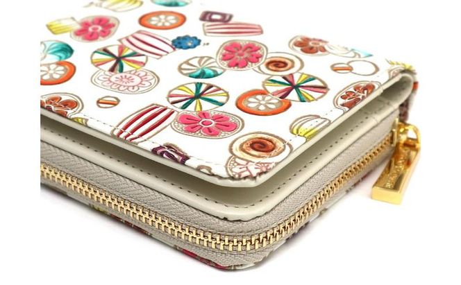 【文庫屋大関】二つ折りファスナーミニ財布 飴【皮革工芸品】財布 二つ折り 小物 お札 カード 小銭 コンパクト 牛革 手作り 日本製 墨田区 東京都