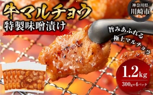 牛マルチョウ 味噌漬け 1.2kg ( 300g × 4 ) とろける脂 小分け 使いやすい 味付き 調理便利 野菜炒め ホルモン炒め 訳あり 不揃い 小腸 冷凍 配送時期が選べる 個包装 冷凍保存 アウトドア キャンプ おすすめ 人気
