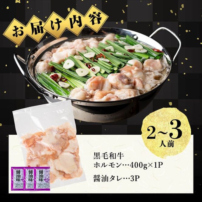国産黒毛和牛ホルモン もつ鍋セット【醤油味】(2～3人前) p9-055