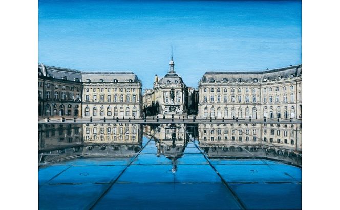 油絵で高級感のある風景画を細密に描きます（33×24cm）