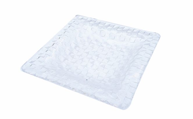 プレート 皿 グリッドプレート 17cm 深皿 ペア 食器Sghr スガハラ ガラス インテリア 工芸品 格子模様 ガラスプレート 人気のプレート 手作り 