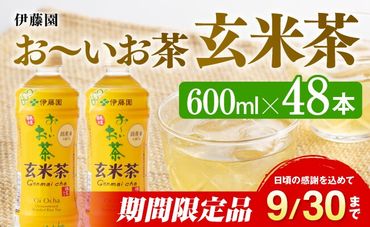 おーいお茶 玄米茶 600ml×48本 PET [ペットボトル セット 備蓄 ソフトドリンク お〜いお茶 送料無料 ]宮崎県川南町 [E7332-0]