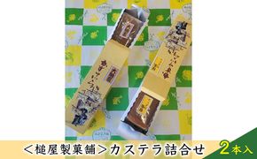 ＜槌屋製菓舗＞カステラ詰合せ　2本入 和菓子 デザート お菓子 卵 蜂蜜 風味豊か 大納言 小豆 あっさり セット 