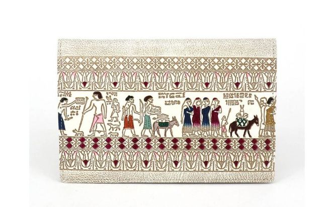 【文庫屋大関】パーソナルホルダー　エジプトNo.6【皮革工芸品】 雑貨 日用品 ブックカバー パスポートケース 貴重品入れ マルチケース シンプル 和風 革小物 