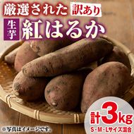 【0095921a】＜訳あり＞物産館おすすめ！厳選された紅はるか(生芋・計3kg) 生芋 焼芋 焼き芋 やきいも さつまいも さつま芋 スイーツ 期間限定 【東串良物産館ルピノンの里】