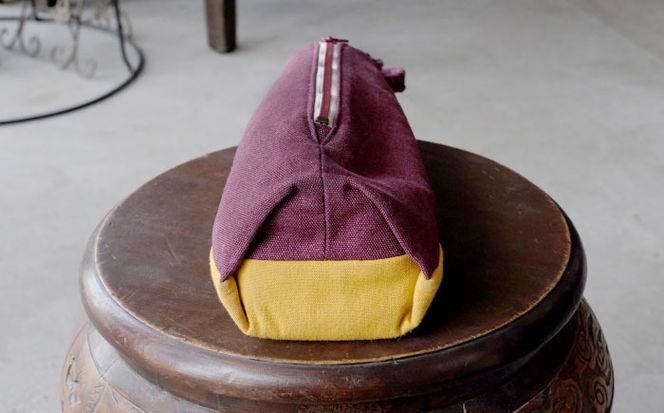 経浮花織 ワインバッグ 葡萄 (青色・黄色織物) ボトルバッグ ワインケース ワインクーラー 保冷 おしゃれ 沖縄市 / FABRIC SHOP MINAMI[BCCS003-03]