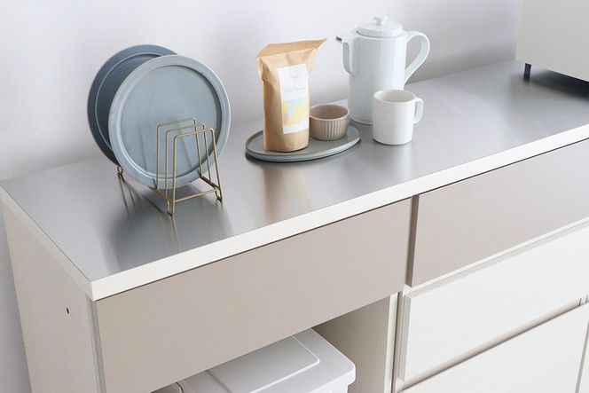 【東馬家具】クラージュ160組合せ_60ダスト引出+60チェスト+40OP引出+160天板ステン【キッチンカウンター キッチン リビング 収納 国産 シンプル ふるさと納税】(H060679)