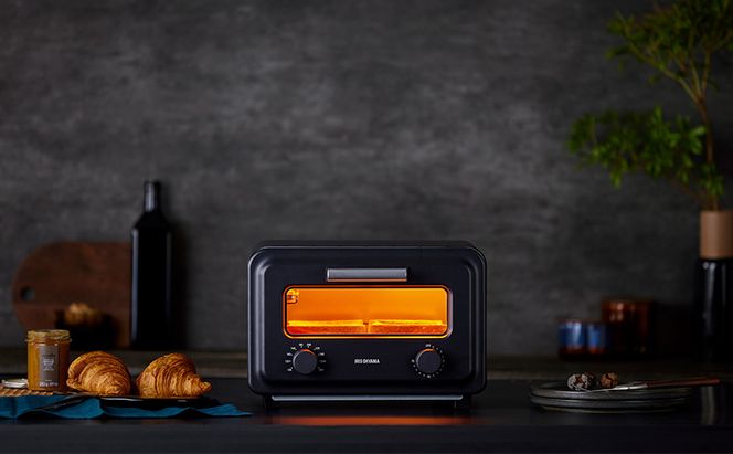 トースター 2枚焼き SOT-201-B チャコール スチーム アイリスオーヤマ カーボントースター スチームカーボントースター 2枚 かわいい おしゃれ 小型 コンパクト 一人暮らし 食欲の秋特集 