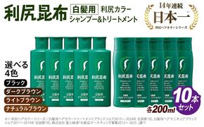 [色が選べる！10本セット]利尻カラーシャンプー＋利尻ヘアカラートリートメント 糸島市 / 株式会社ピュール [AZA039] 白髪染め シャンプー トリートメント ヘアケア 白髪ケア