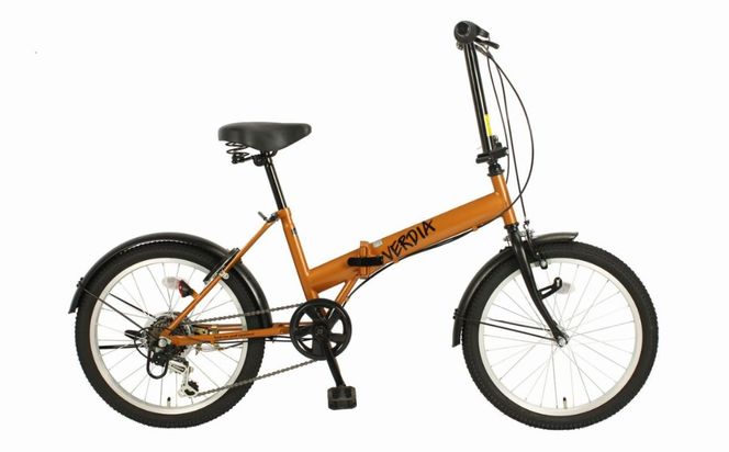折りたたみ自転車 20インチ 6段変速 ワイドタイヤ ヴェルディア 街乗り 通勤 通学 安定走行 フォールディングバイク オレンジ│武田産業 人気返礼品 三重県 四日市市 ふるさと納税