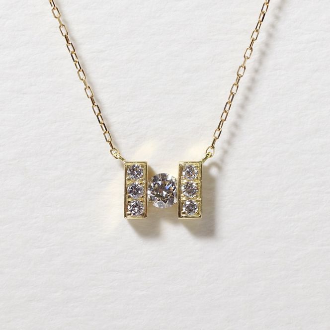 K18 0.15ct H字ネックレス　BQ-192