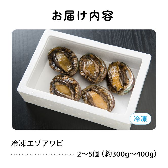 アワビ【産地直送】北海道留萌産天然冷凍エゾアワビ 2～5個 R006-008