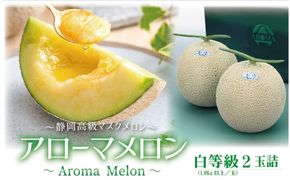 【通年出荷】アローマメロン(白等級)約1.0kg以上 2玉入 222232_DP006