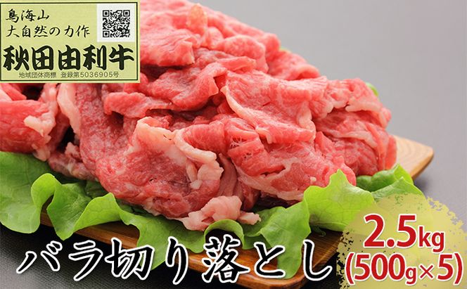 秋田由利牛 バラ切り落とし 2.5kg（500g×5パック） お肉 牛肉 
