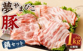 「夢やまびこ豚」鍋セット 1.0kg | 豚肉 肉 詰め合わせ セット しゃぶしゃぶ 小分け 真空パック 冷蔵 送料無料