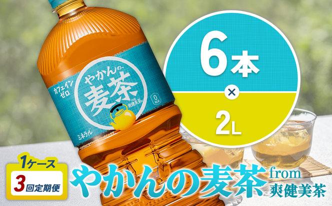【3回定期便】やかんの麦茶 from 爽健美茶 PET 1ケース 2L×6本×3回【コカコーラ】 日本茶 お茶 麦茶 むぎ茶 ペットボトル カフェインゼロ ノンカフェイン 常温 送料無料 こども 美容 むくみ