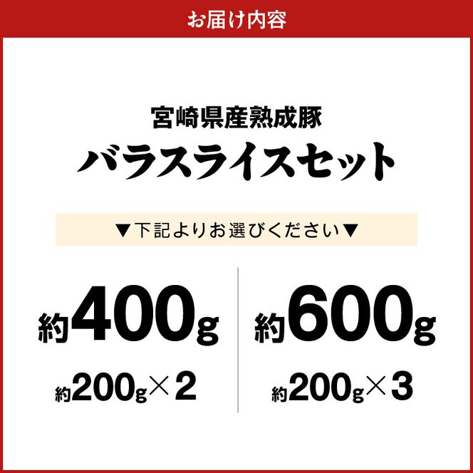 宮崎県産熟成豚 バラスライスセット N0105-YA2283-sku