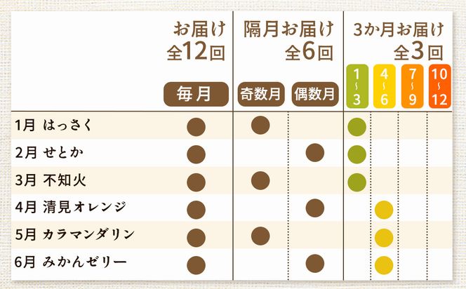 【定期便】厳選 柑橘定期便 S 6回（偶数月）※北海道・沖縄・離島への配送不可※偶数月に発送
