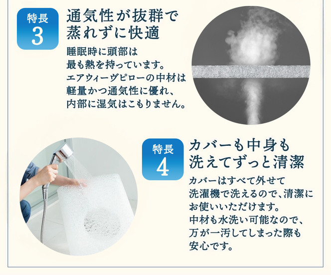 エアウィーヴ ピロー 枕 まくら 洗える 洗濯可 いびき 高反発 オールシーズン対応 ギフト 母の日 父の日