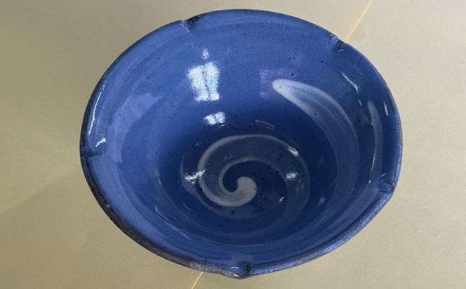 やちむんデザート皿 (青)  食器 陶器  工芸品 ギフト 沖縄市 / 唐仙窯[BCBK014-01]
