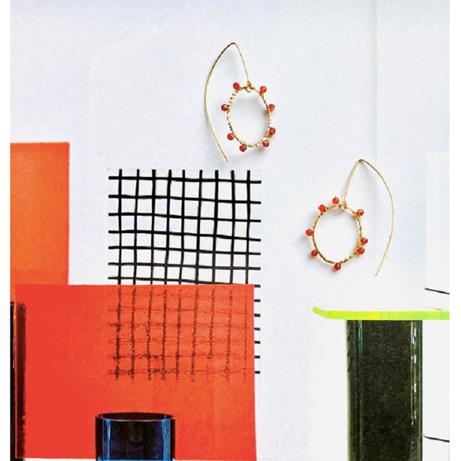 ロング フック ピアス Salmon roe イクラちゃん K14gf