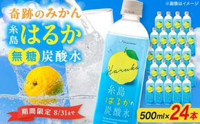 【期間限定】糸島はるかの炭酸水 500ml×24本入り 糸島市 / スターナイン [ARM021] 炭酸水 ペットボトル 500ml 24本 2ケース 無糖 みかん 柑橘 ドリンク