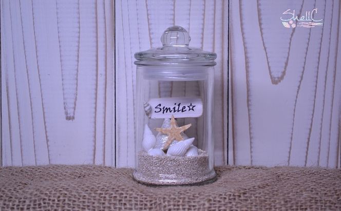 シェルランプ　【Smile】 雑貨 日用品 インテリア 貝殻のランプ 灯り 手づくり 