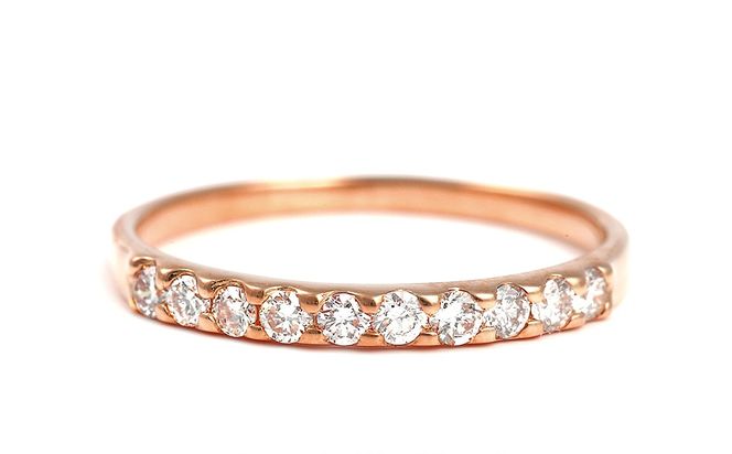 ピンキー　エタニティリング　0.18CT　Ｒ3996DI-R　ピンクゴールド【サイズ：1号～9号（0.5号刻み対応可）】ピンキーリング 指輪 PG リング ダイヤ ダイヤモンド 宝石 ジュエリー 贈り物 ギフト プレゼント