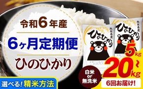 【6ヶ月定期便】令和6年産 白米 or 無洗米 ひのひかり 定期便あり 5kg 10kg 15kg 20kg 《申込み翌月から発送》令和6年産 熊本県産 ふるさと納税 無洗米 白米 精米 ひの 米 こめ ふるさとのうぜい ヒノヒカリ コメ お米---mifune_lcl_118_mo6num1---