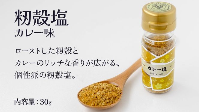 金の恵み米塩 MIRAI 塩３種セット（米塩・籾殻塩カレー味・黒糖入りごまみそ塩）ソルト しお salt 食べ比べ 調味料 塩 セット 便利 料理 味付 アレンジ こだわり 天然 ミネラル 手づくり さかたの塩 おにぎり 米 コシヒカリ こしひかり 玄米 甘み 旨味